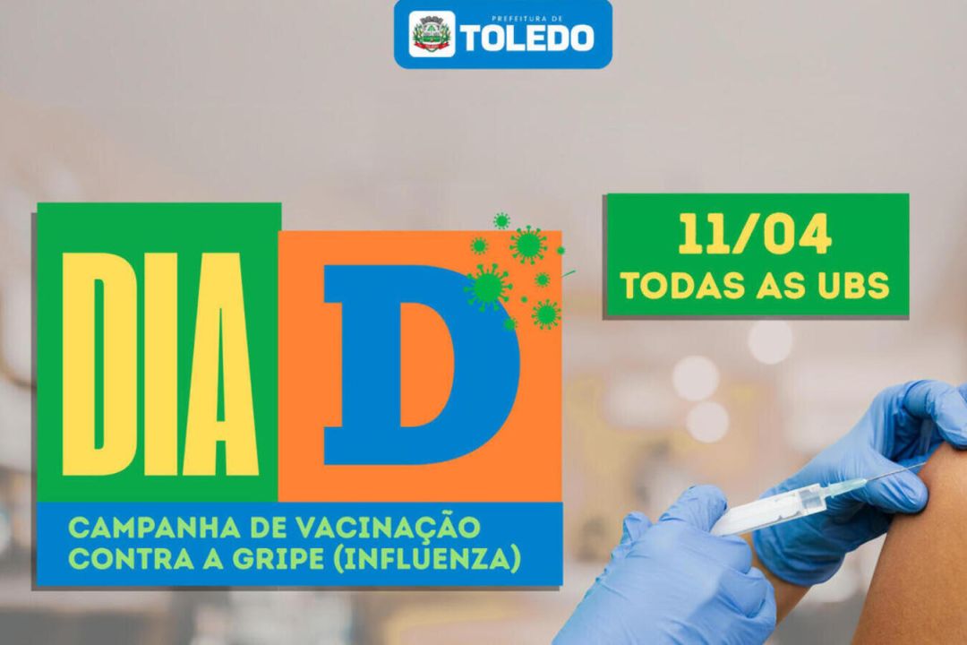 Neste sábado (11) tem “Dia D” de vacinação contra gripe em Toledo