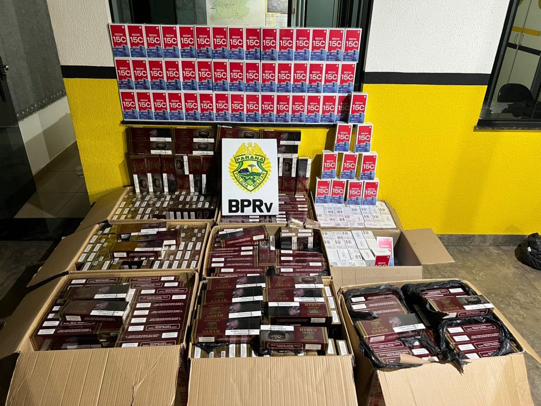 PRE apreende cigarros e 160 celulares contrabandeados em Toledo