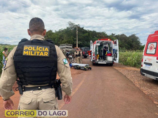 Policial Militar sofre ferimento grave após colisão com caminhão no interior de Santa Helena