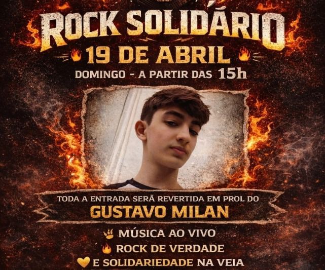 Rock Solidário reúne música e solidariedade neste domingo (19) em apoio a jovem ferido em acidente com viatura da PM