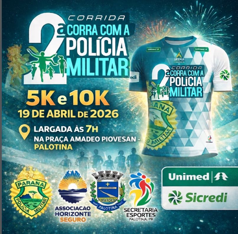 PMPR realiza 2ª edição da corrida “Corra com a Polícia Militar” neste domingo (19) em Palotina