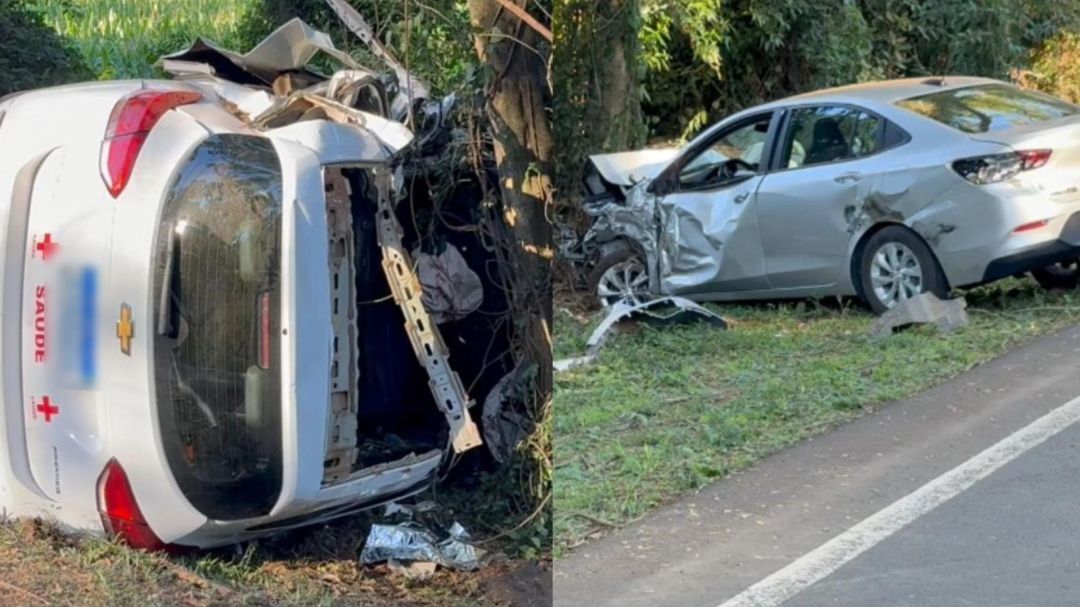 Acidente envolvendo carro de Saúde deixa quatro mortos e três feridos no PR