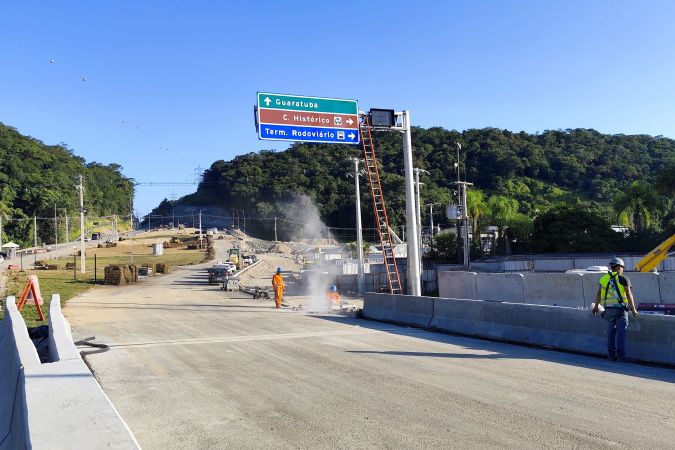 Ponte de Guaratuba em reta final: começa a instalação do contador de ciclistas