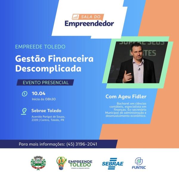 Gestão financeira será tema de encontro gratuito para empreendedores nesta sexta-feira (10)