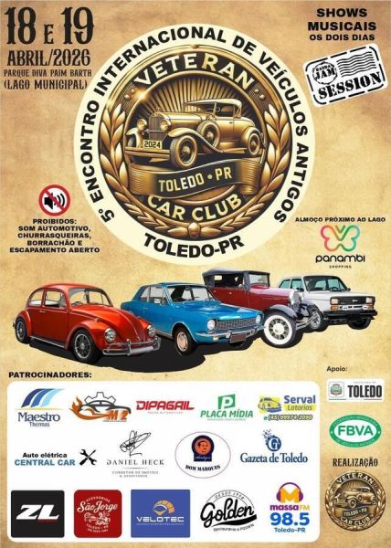 Encontro Internacional de Veículos Antigos reúne cerca de 1,5 mil carros neste fim de semana em Toledo