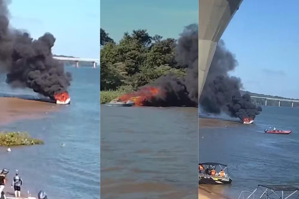 Lancha explode em rio do Paraná e deixa cinco pessoas feridas