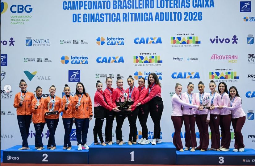 Toledo conquista pentacampeonato brasileiro por equipes na ginástica rítmica adulta