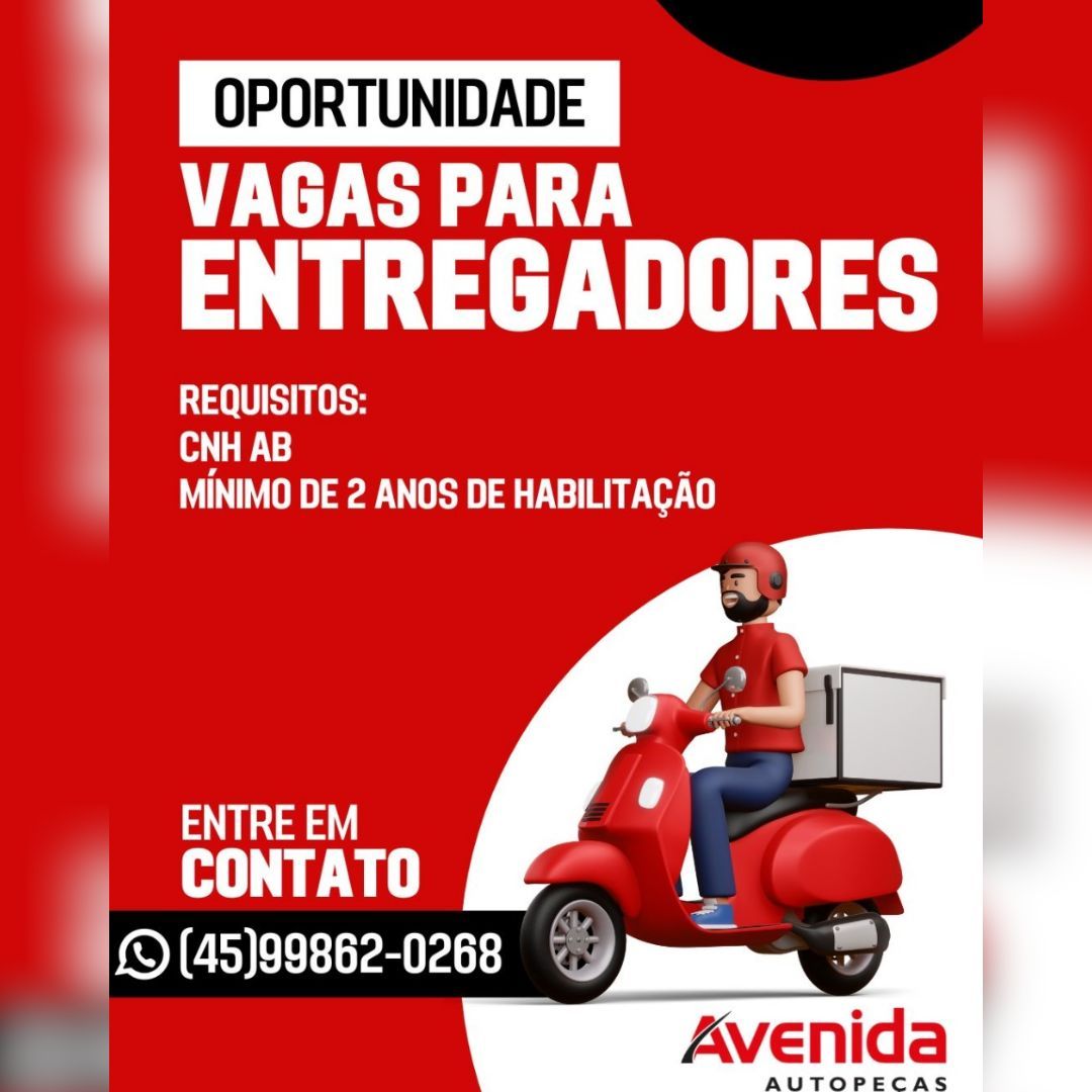 Avenida Auto Peças de Toledo abre vaga para Entregador; confira os detalhes e candidate-se aqui
