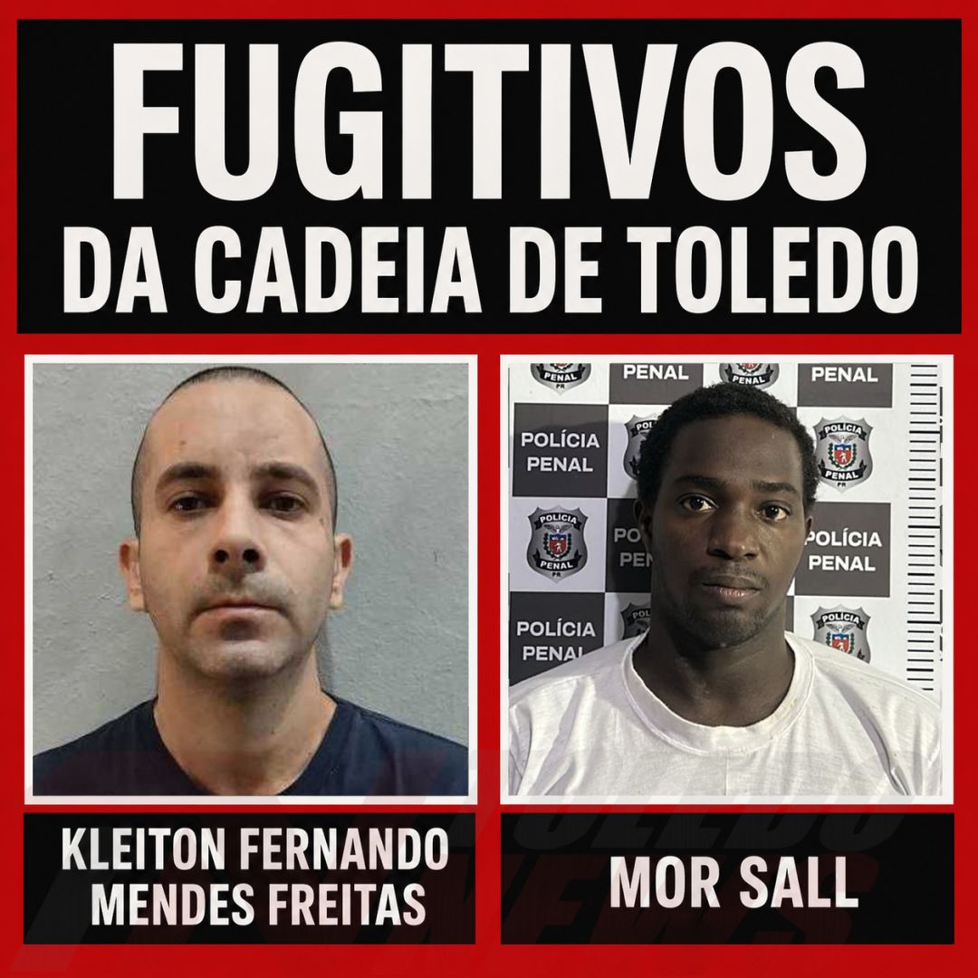 DEPPEN divulga novas fotos dos dois detentos que seguem foragidos da Cadeia Pública de Toledo