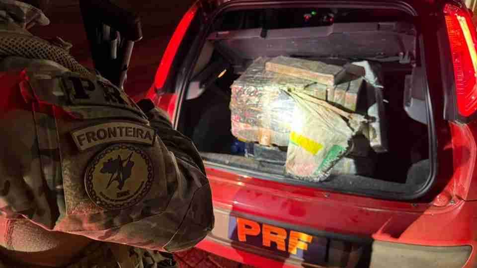 Casal tenta traficar cerca de 121kg de maconha mas é pego pela PRF