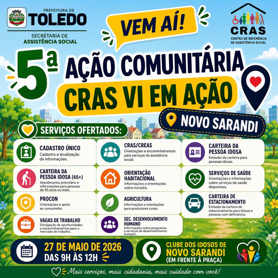 Novo Sarandi receberá a próxima edição do “Cras VI em Ação”