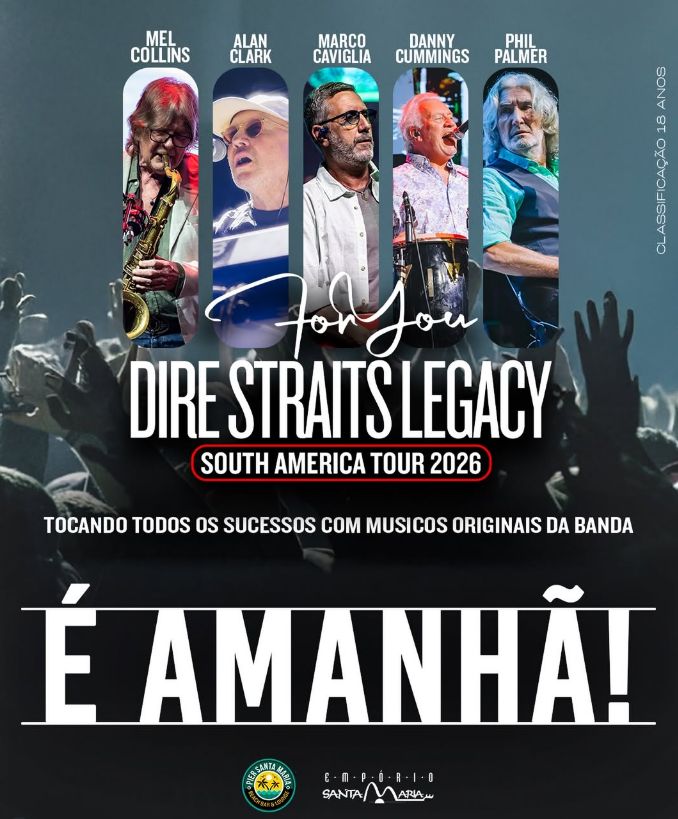 Dire Straits Legacy se apresenta no Pier Santa Maria neste sábado (23); garanta seu ingresso aqui