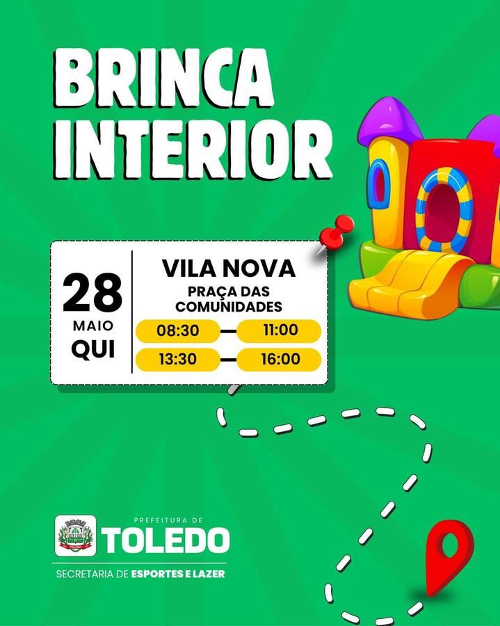 Vila Nova receberá o “Brinca Interior” nesta quinta-feira (28)