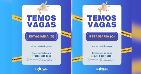 Colégio La Salle de Toledo abre vagas de estágio para Psicologia e Pedagogia; candidate-se aqui