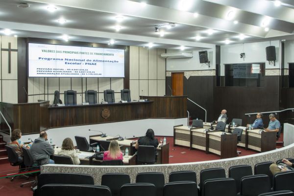 Relatórios do 1º quadrimestre de 2026 são apresentados pela Secretaria de Educação na Câmara