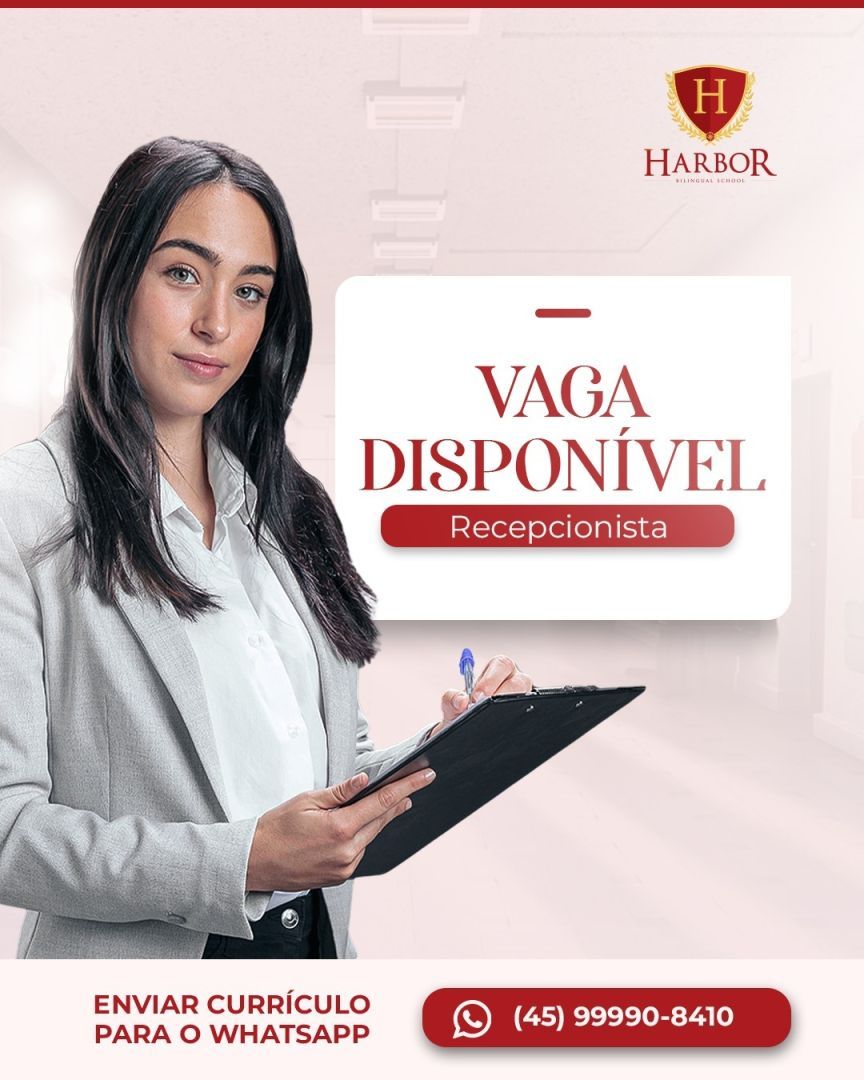 Escola Harbor de Toledo contrata Recepcionista; confira os detalhes e envie o seu currículo aqui