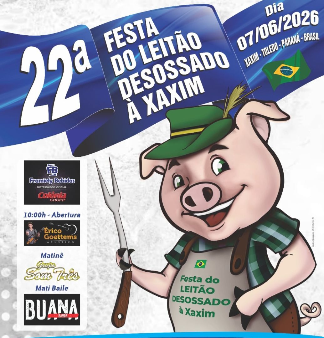 Xaxim se prepara para a 22ª edição da tradicional Festa do Leitão Desossado