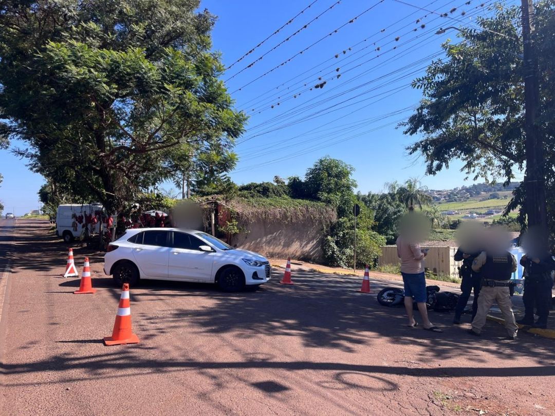 Motociclista fica ferido após colisão lateral na PR-317 em Toledo