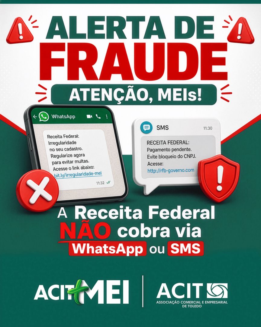 ACIT alerta MEIs sobre golpes por SMS e WhatsApp envolvendo falsas cobranças