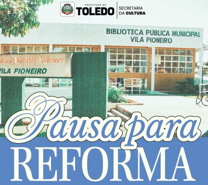 Biblioteca do Centro Cultural Ondy Hélio Niederauer suspende empréstimos durante reforma em Toledo