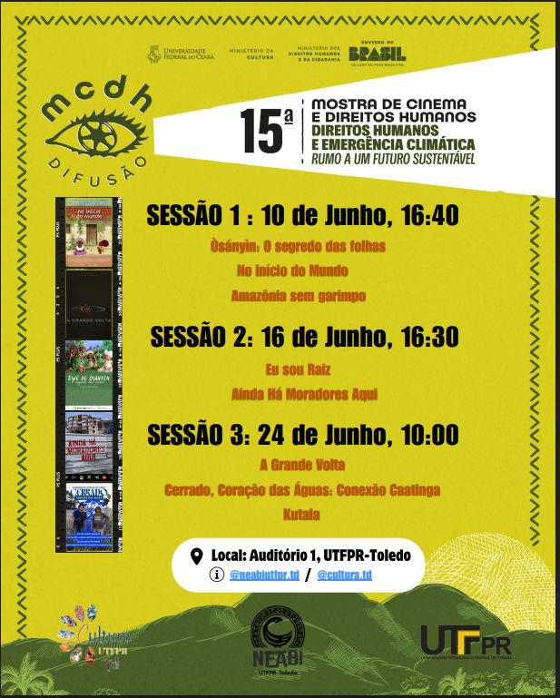 UTFPR Toledo recebe sessões da 15ª Mostra Cinema e Direitos Humanos