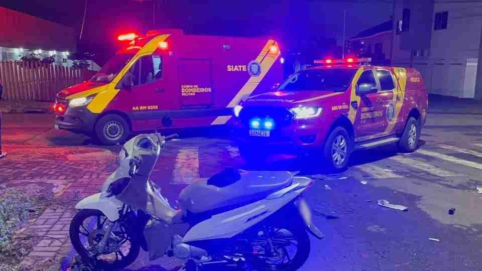 Motociclista fica gravemente ferido em acidente em Cascavel