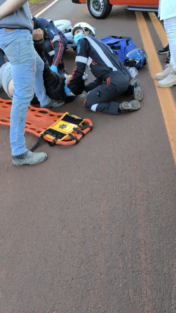 Motociclista fica ferido em acidente na rodovia PR 491 em Nova Santa Rosa