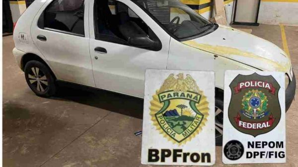 Mais de 170 kg de maconha são apreendidos em carro após travessia clandestina no Rio Paraná