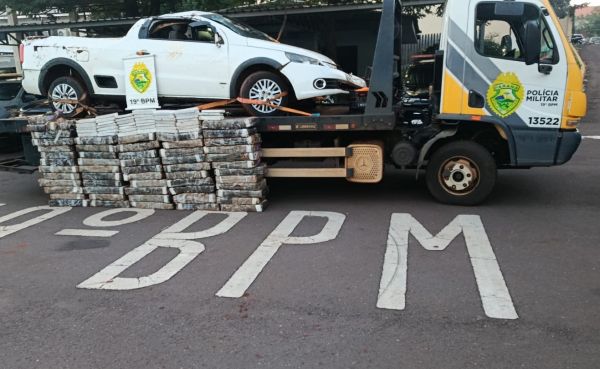 Perseguição na BR-163 em Toledo termina com 633 kg de maconha apreendidos; motorista foge por plantação de milho