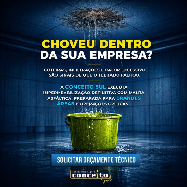 Choveu dentro da sua empresa? A Conceito Sul acaba com goteiras e infiltrações em telhados industriais