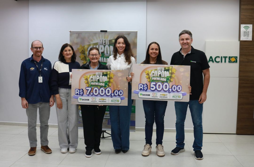 ACIT entrega prêmio de R$ 7 mil da primeira fase da campanha Meu Cupom Premiado
