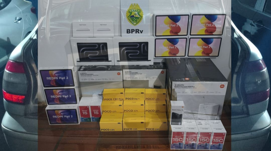 BPRv apreende R$ 103 mil em eletrônicos durante fiscalização na PR-585 em Toledo