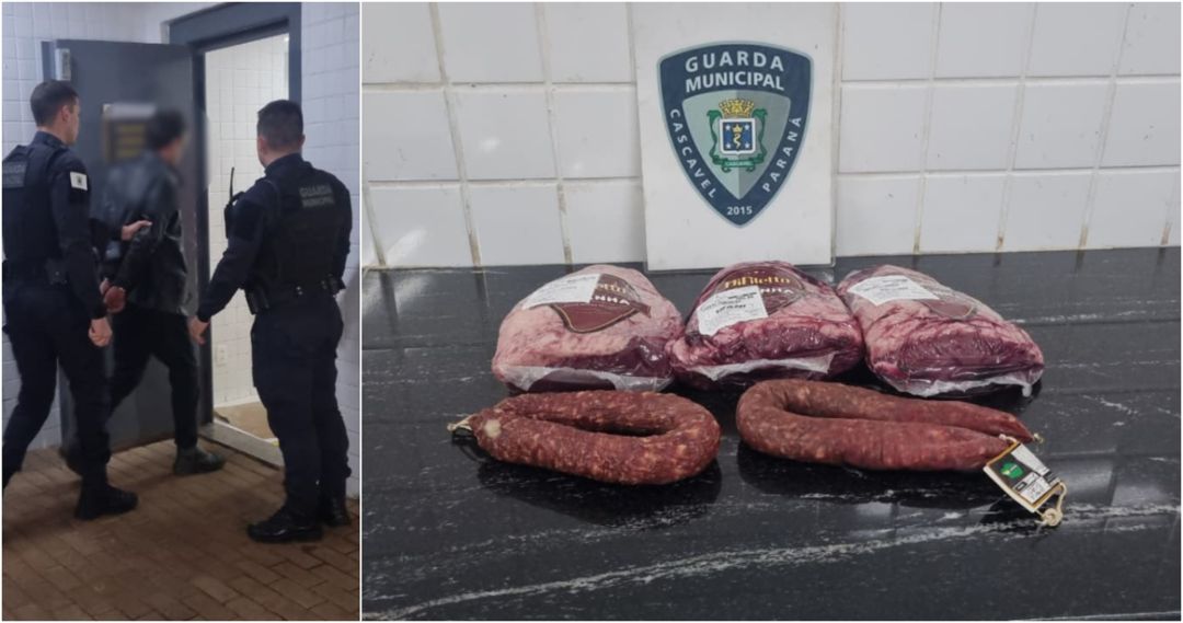 Homem é detido após furtar picanha e salame em supermercado em Cascavel