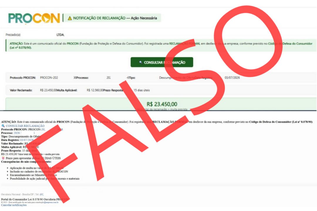 Procon Toledo alerta empresas sobre e-mails falsos com cobranças de multas
