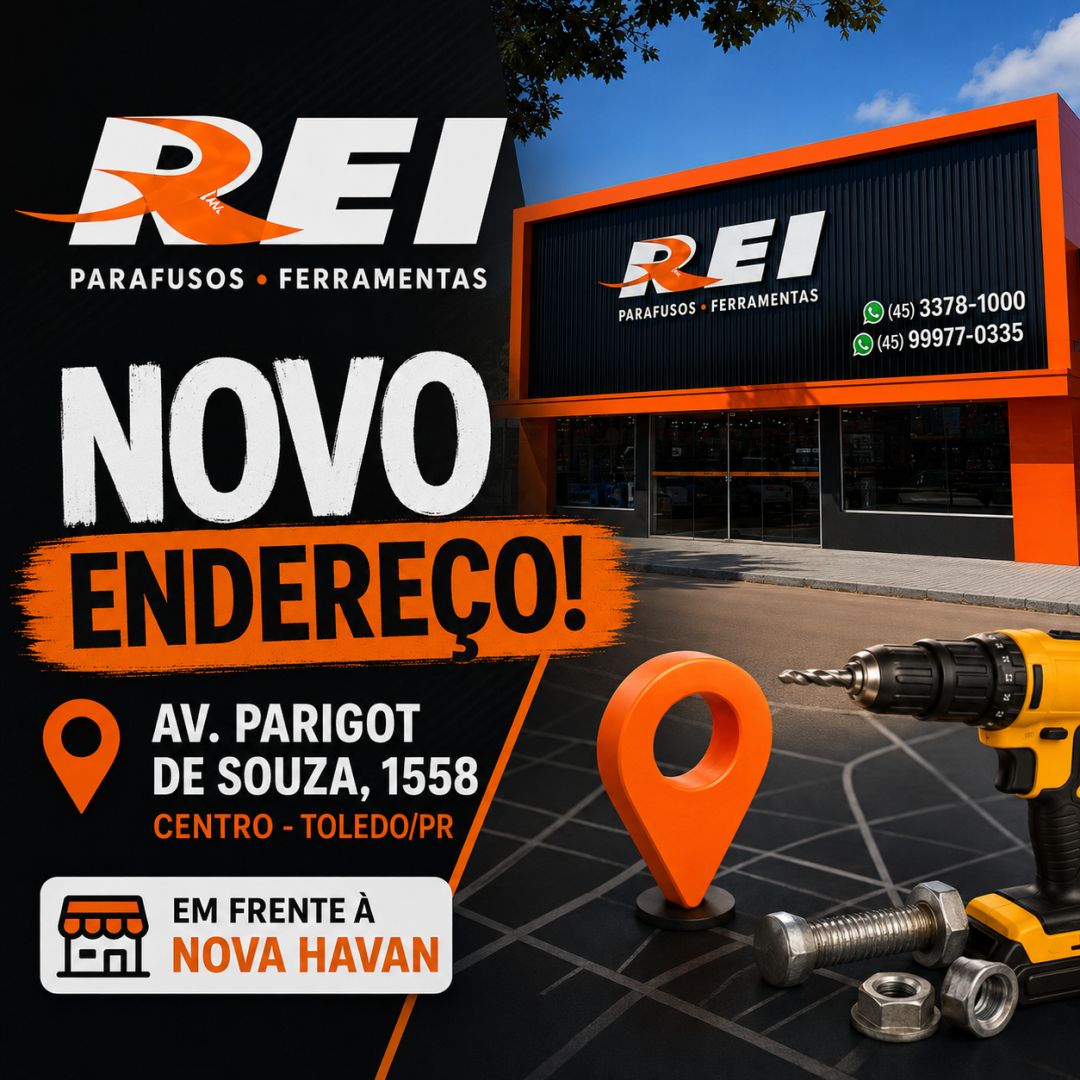 Rei Parafusos e Ferramentas de Toledo está em novo endereço e oferece linha completa de ferramentas e insumos