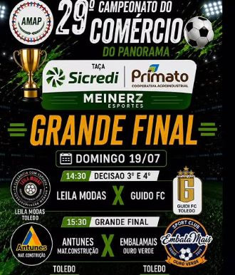 Antunes FC e Embala Mais/Ouro Verde decidem o Campeonato do Comércio do Jardim Panorama em Toledo