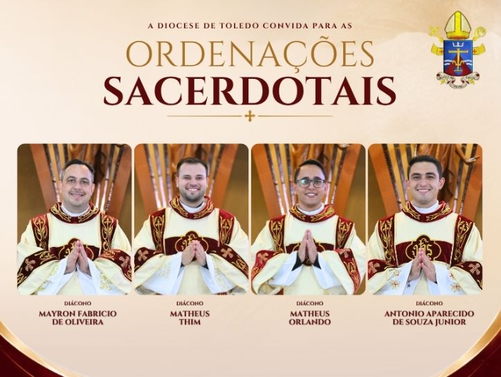 Diocese de Toledo ordena quatro novos padres em cerimônias entre agosto e setembro