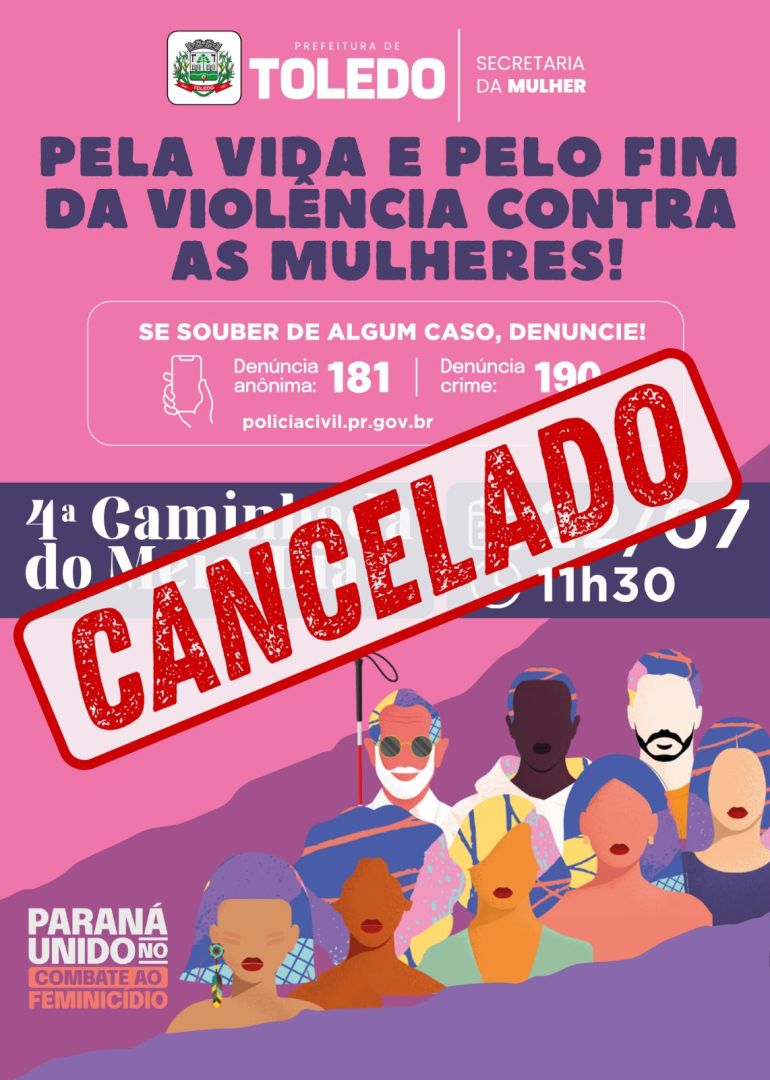 Chuva cancela 4ª Caminhada do Meio-Dia em Toledo