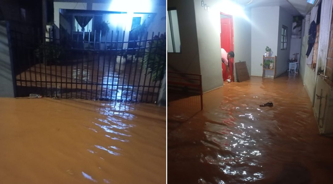 Forte chuva provoca alagamento de 40 casas em Santo Antônio do Sudoeste
