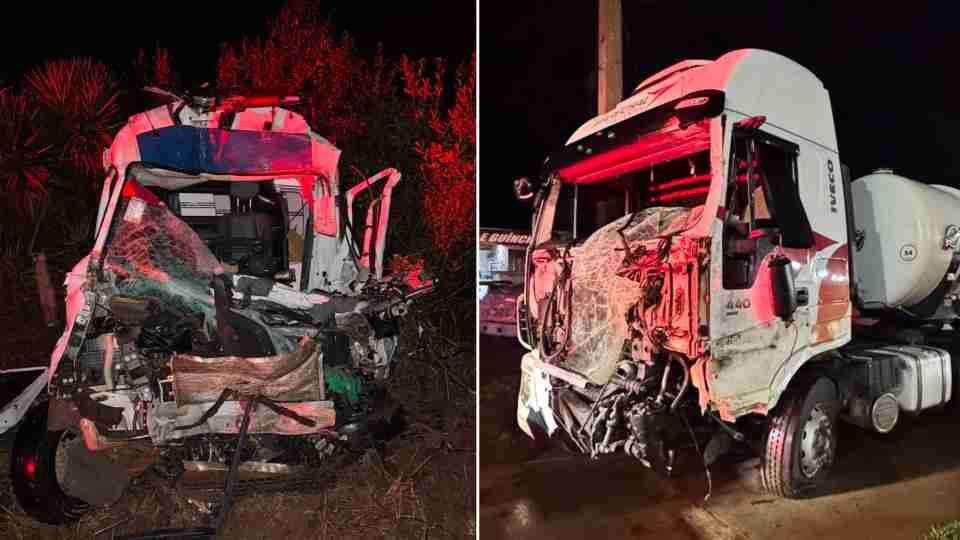 Batida entre caminhão e van deixa dois mortos e um ferido grave no Paraná