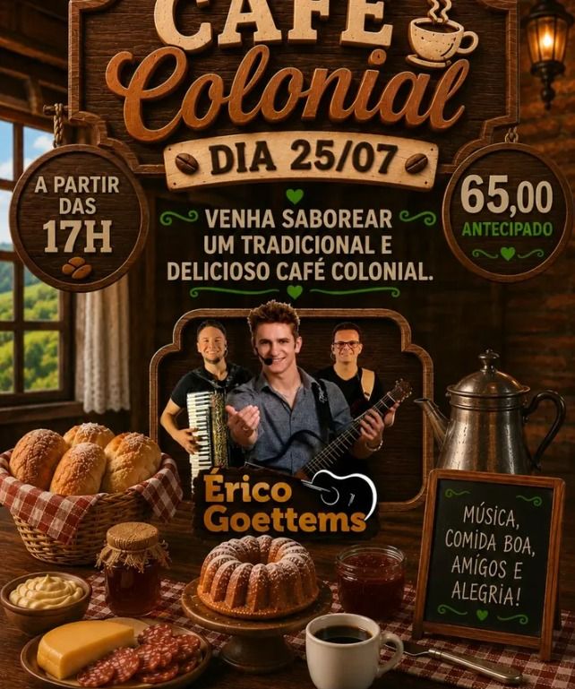 Clube Socedema promove Café Colonial com música ao vivo neste sábado em Dez de Maio
