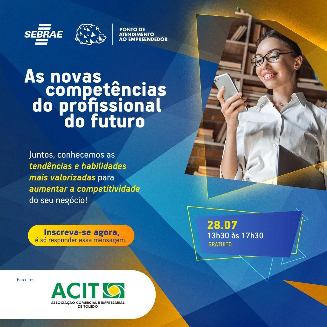 ACIT promove no dia 28 de julho oficina gratuita sobre as novas competências do profissional do futuro