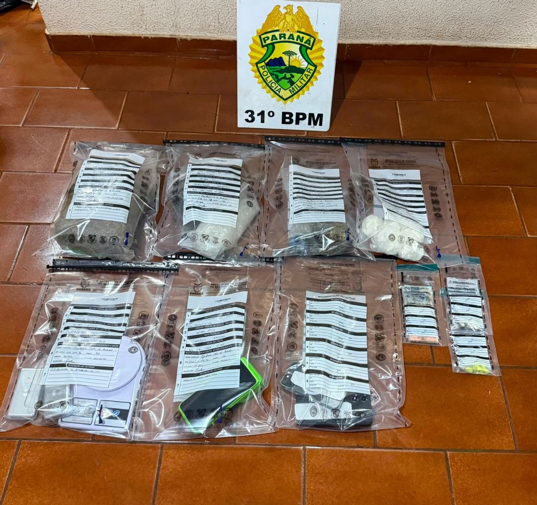 Casal é preso com grande quantidade de drogas após denúncias em Palotina