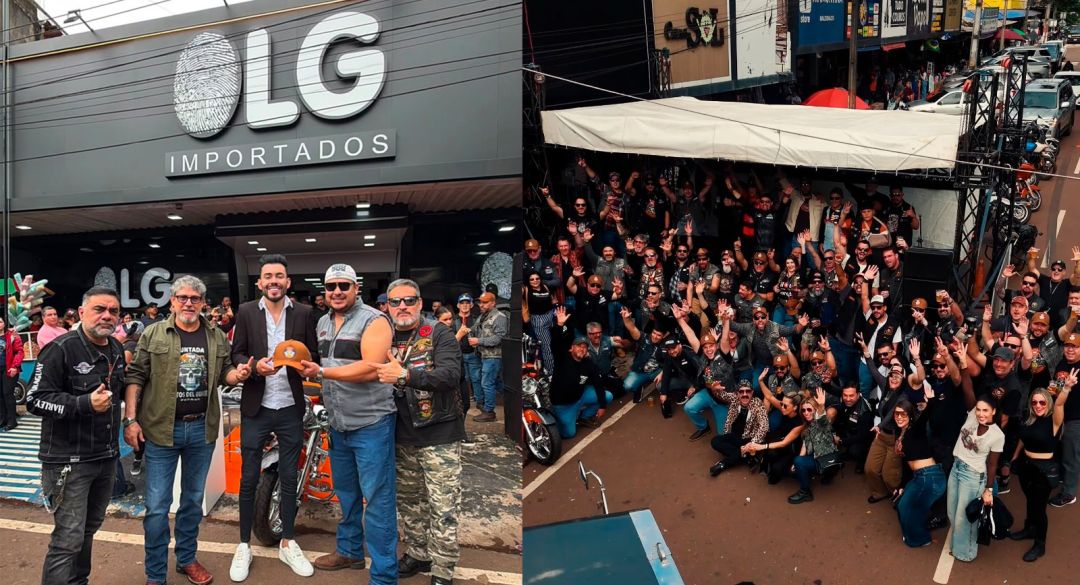 Encontro histórico de Harley-Davidson na LG Importados reúne motociclistas de várias cidades e movimenta Salto del Guairá