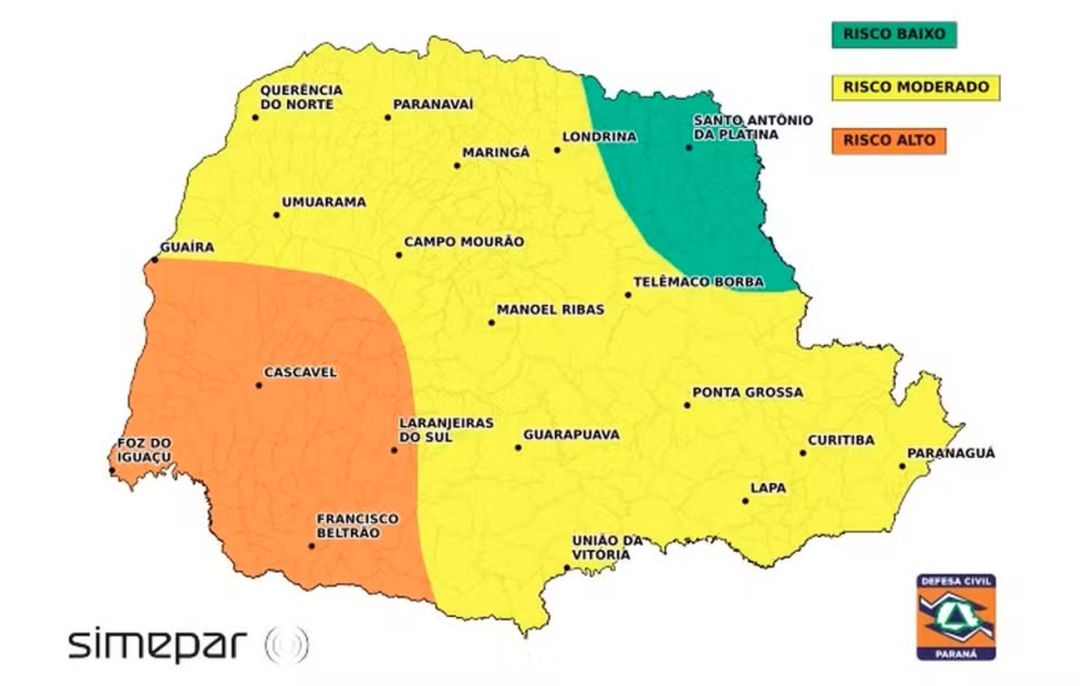 Inmet inclui Toledo em alerta de tempestade com ventos de até 100 km/h nesta quarta-feira (29)
