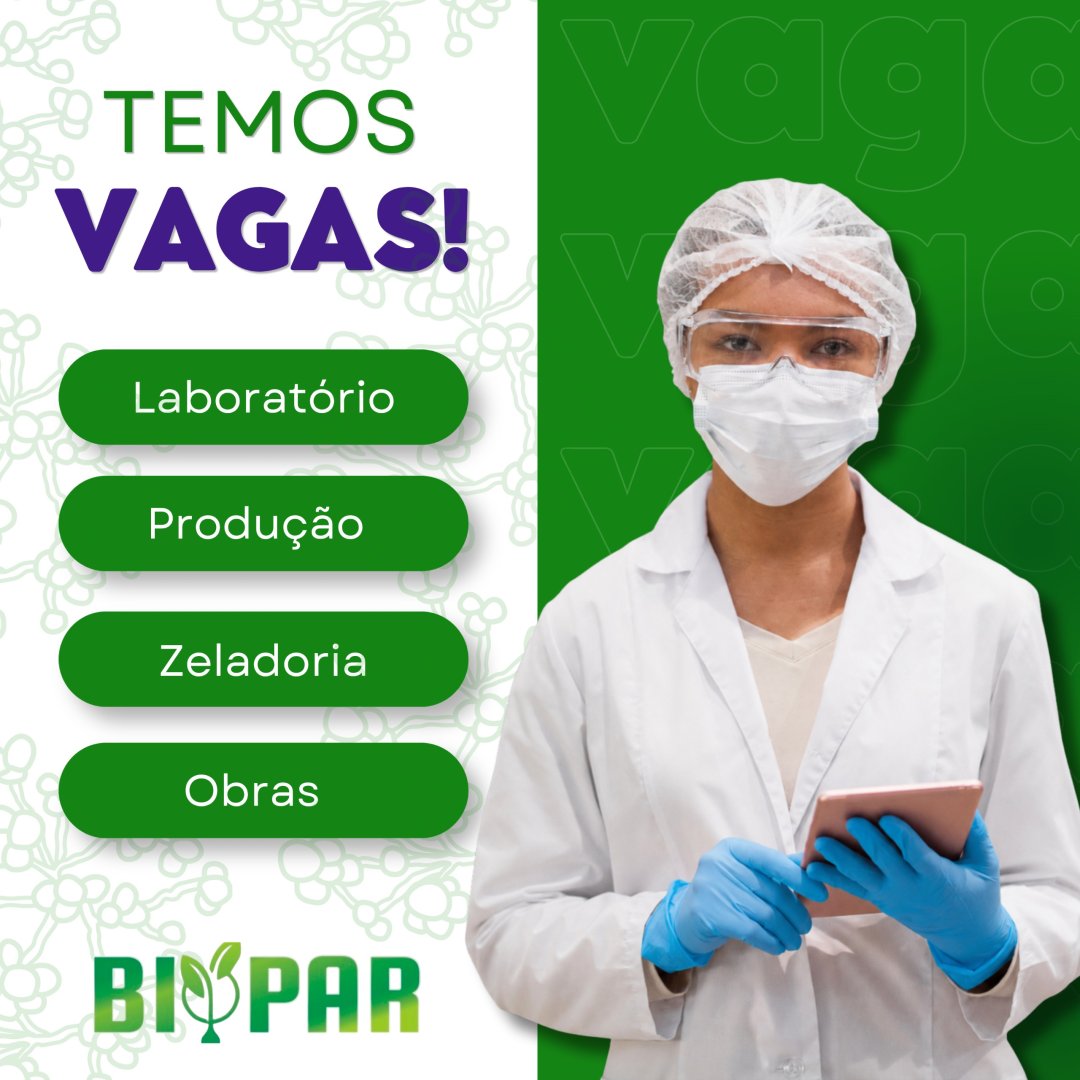 Biopar anuncia 4 vagas de emprego em Toledo