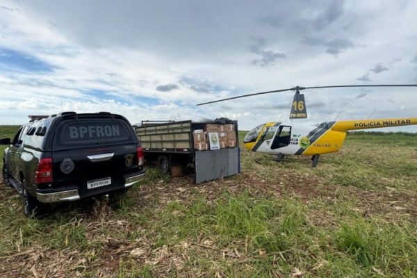 Suspeito é preso com caminhonete carregada de cigarros após perseguição aérea em Alto Piquiri