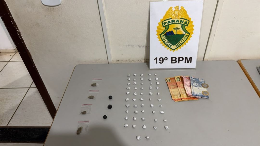 PM prende trio com 51 pedras de crack em Toledo