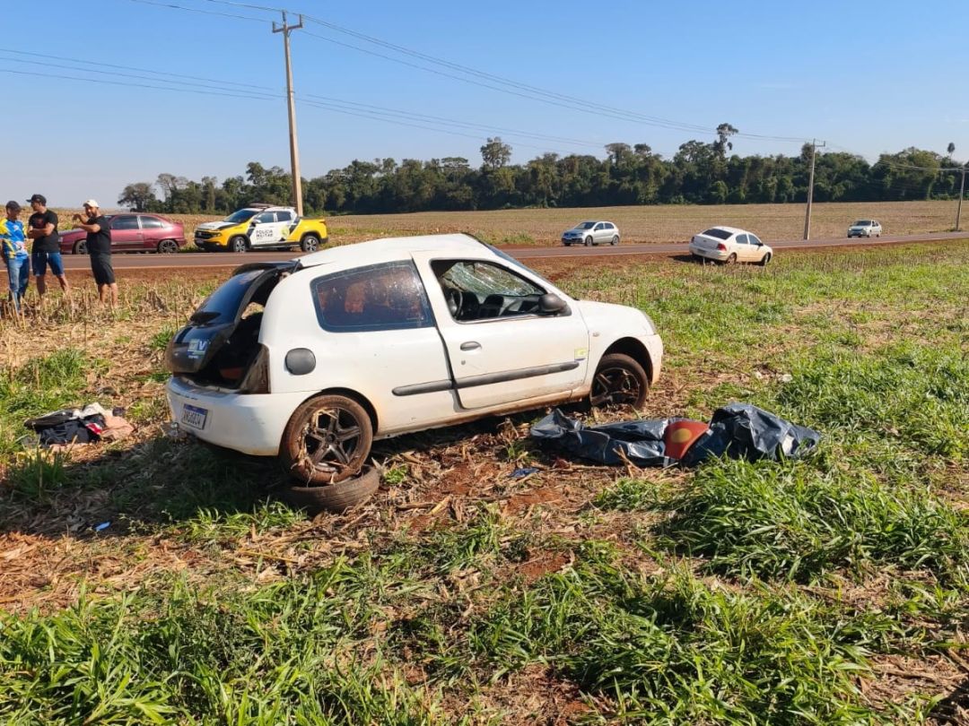 Jovem de 21 anos morre após capotamento na PR-581 entre Assis Chateaubriand e Tupãssi