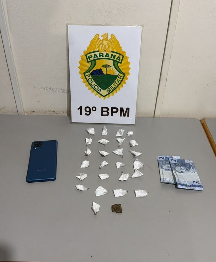 PM apreende 24 porções de cocaína em quitinete do Jardim Panorama II, em Toledo
